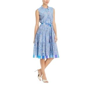 Kobi Halperin Sleeveless Blue Paisley Vivi Dress NWT Size L